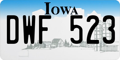 IA license plate DWF523