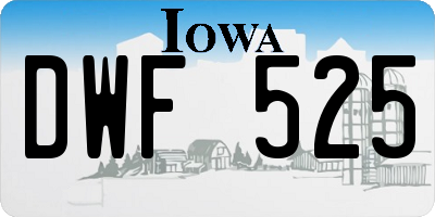 IA license plate DWF525