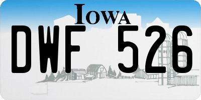 IA license plate DWF526