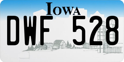 IA license plate DWF528