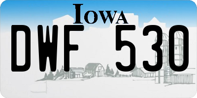 IA license plate DWF530