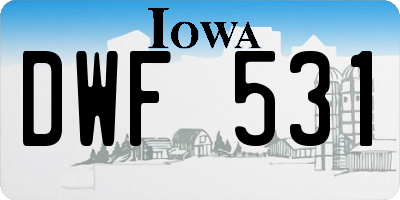 IA license plate DWF531