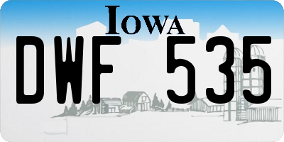 IA license plate DWF535