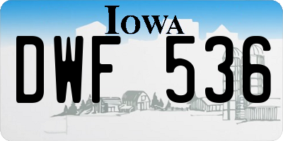 IA license plate DWF536