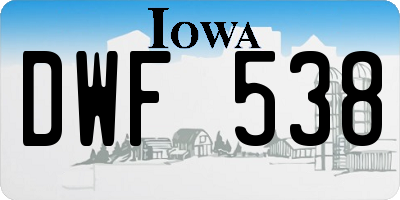 IA license plate DWF538