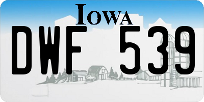 IA license plate DWF539
