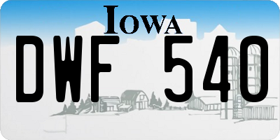 IA license plate DWF540