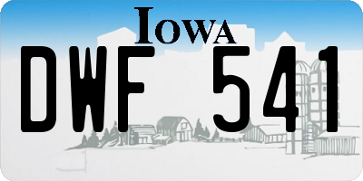 IA license plate DWF541
