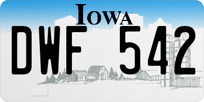 IA license plate DWF542