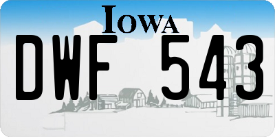 IA license plate DWF543