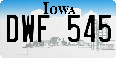 IA license plate DWF545