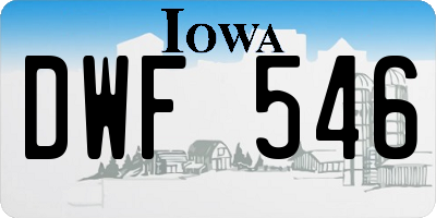 IA license plate DWF546