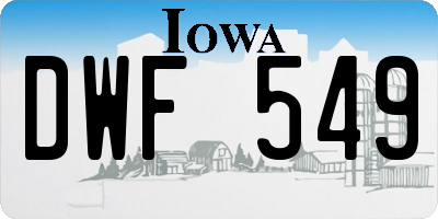 IA license plate DWF549