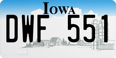 IA license plate DWF551