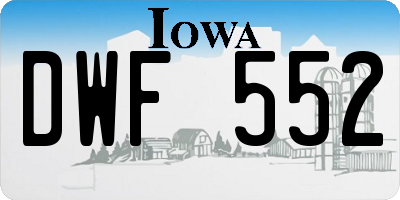 IA license plate DWF552