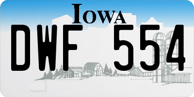 IA license plate DWF554