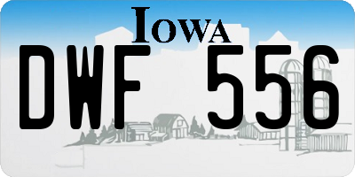 IA license plate DWF556