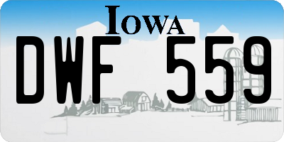 IA license plate DWF559