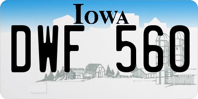 IA license plate DWF560