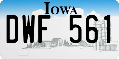 IA license plate DWF561