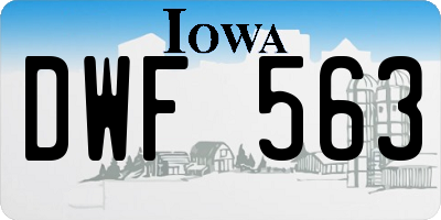IA license plate DWF563