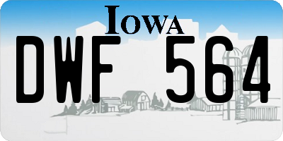 IA license plate DWF564