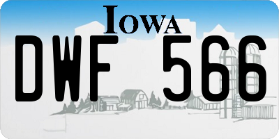 IA license plate DWF566