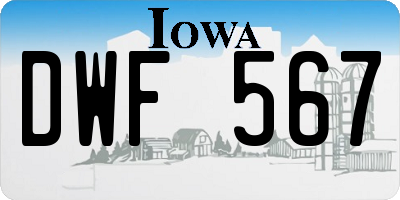 IA license plate DWF567