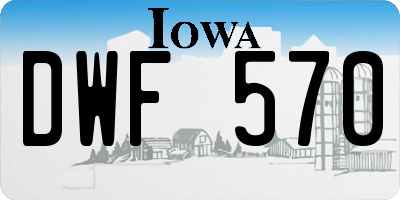 IA license plate DWF570