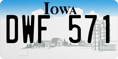 IA license plate DWF571