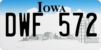 IA license plate DWF572