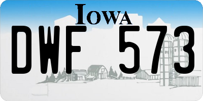 IA license plate DWF573
