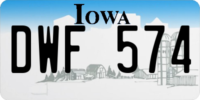 IA license plate DWF574