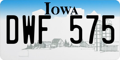 IA license plate DWF575
