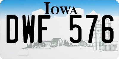 IA license plate DWF576