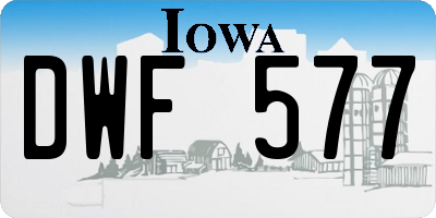 IA license plate DWF577