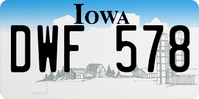 IA license plate DWF578