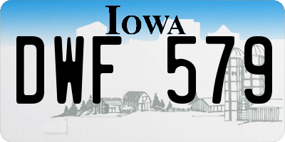 IA license plate DWF579