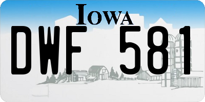 IA license plate DWF581