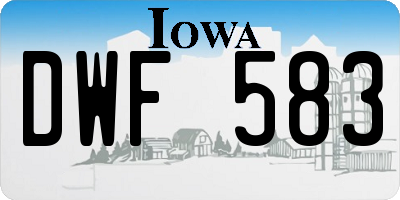 IA license plate DWF583