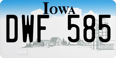 IA license plate DWF585