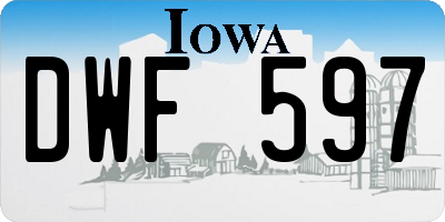 IA license plate DWF597