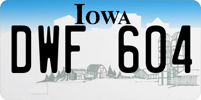 IA license plate DWF604