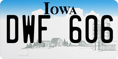 IA license plate DWF606