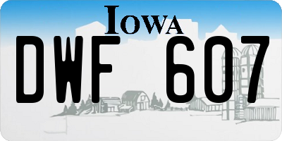 IA license plate DWF607