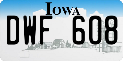 IA license plate DWF608