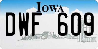 IA license plate DWF609