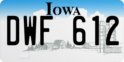IA license plate DWF612