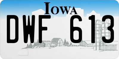 IA license plate DWF613