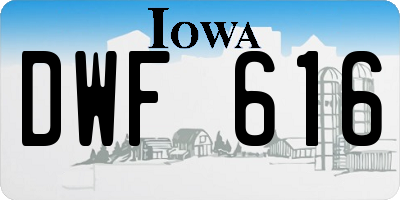 IA license plate DWF616
